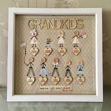 Birthday Gift Ideas For Grandma From Granddaughter Family Grandchildren Friends Button Box Frame Large Button Crafts Family Crafts Diy Gifts