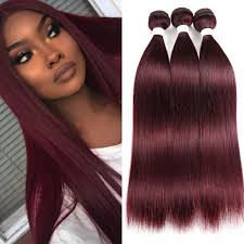 Highest quality 100% virgin human hair 99j bundles for fashion hairstyles. 99j Redwine Straight Human Hair Bundles Soku Brazilian 100 Non Remy Human Hair Weave Bundles