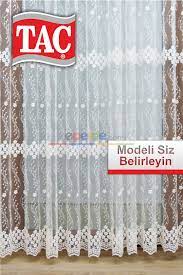 Cam Zemin Tac Tul Brode Islemeli 13 Krem Acik Perde Jaluzi Fon Perdeler