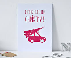 Missredfox Christmas Print Driving Home For Christmas Red Car Christmas Tree Gift P Driving Home For Christmas Christmas Illustration Christmas Home