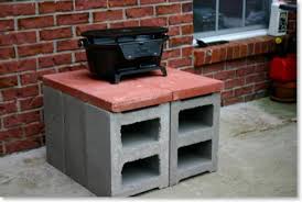 Dutch Oven Table Diy Cinder Blocks And Patio Stones Dutch Oven Table Dutch Oven Cooking Dutch Oven Camping
