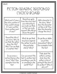 Reading Response Choice Boards Are Perfect For Read To Self Or Any Independent Reading Activity Reading Response Independent Reading Activities Choice Boards