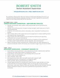 assistant supervisor resume samples