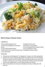 Mom S Easy Chicken Divan Recipe Chicken Divan Recipe Chicken Divan Recipes