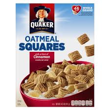 One serving of quaker instant oatmeal contains 19 grams of total carbohydrates providing 6 percent daily value with 3 grams of dieta. Quaker Cinnamon Oat Squares Cereal 14 5 Oz Good For You Cereal Meijer Grocery Pharmacy Home More