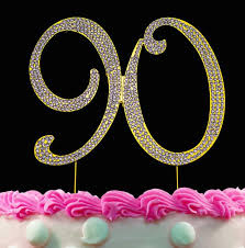 Best 90th birthday cake from 90th birthday party ideas for anyone touching the. 90th Birthday Cake Toppers Gold Bling 90 Cake Topper Gold Birthday Cake Tops Ebay