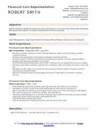 Customer service representatives typically do the following: Financial Care Representative Resume Samples Qwikresume