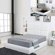 lit capitonne similicuir blanc avec coffre pegus 140x190 cm lestendances fr lit coffre lit capitonne lit design