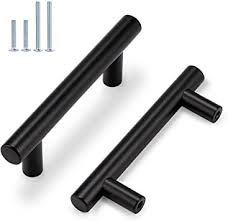 Whether you choose a bold shade such as black or red, or a more subtle colour, modern homes look stunning with gloss kitchen. Probrico 5 Pack Flat Black 3 Inch Center To Center Bar Cabinet Pull Modern Cabinet Hardware Kitchen Cabinet T Bar Handles Dresser Pulls 5 Inch Total Length Amazon Com