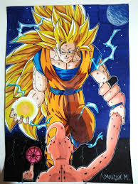 Goku Ssj3 Vs Kid Buu By Maicon1990 Deviantart Com On Deviantart Anime Drawings Dragon Ball