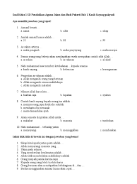 Kumpulan soal ulangan harian pai sd kurikulum 2013 semester 2 bapak/ibu bisa mendesain sendiri ini merupakan sebagai contoh namun ini sudah sesuai dengan kd k13 edisi revisi 2020. Soal Kelas 1 Sd Pendidikan Agama Islam Dan Budi Pekerti Bab 1 Kasih Sayang Pakyudi