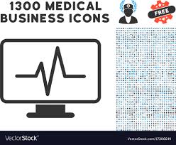 Line Chart Monitoring Icon With 1300 Medical