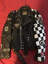 Vtg Leather Rocker Jacket Ace Club Cafe Racer Club 59 Punk Rock Moda Masculina Adolescente Moda Roupas Grunge