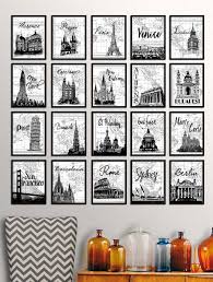 Black And White Canvas Pictures Of London Gallery Wall Set World Travel Typography Poster Famous Landmarks Your Choice Modern Wall Decor Black White Ar Gallery Wall Set Gallery Wall Travel Wall Decor