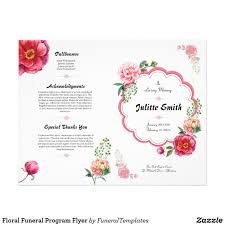 Floral Funeral Program Flyer Zazzle Com Funeral Programs Funeral Program Template Brochure Design
