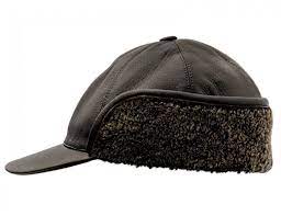 Sigmund Leather Hunting Style Cap With 8 Panels And Ear Flap Cap