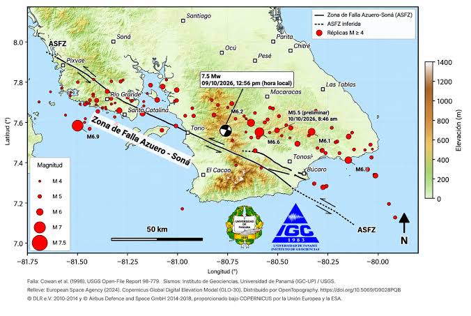 Instituto de Geociencias evalúa daños y analiza réplicas tras sismo de magnitud 7.5 en Azuero