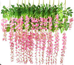Fresh flowers are getting really expensive, so i looked at silk flowers at a craft store today. Large Selection Lnhomy 12 Pack 3 6 Ft Artificial Fake Hanging Wisteria Vine Ratta Silk Flowers String For Home Wedding Party Decor Cream Sale Www Lapaticesse Com