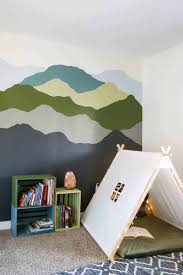 Th great thing about painting mountain vistas is that it's just lines and you can make changes as you go. Mountain Mural Tutorial Making Manzanita