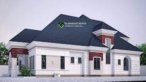 Basic Architectural Design Of A 5 Bedroom Bungalow With Penthouse On A Plot Of 100ft By 50ft Nigeria Duplex House Design Bungalow Style House Bungalow Design