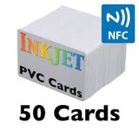 NFC Inkjet Printable PVC Cards (NTAG215) 13.56MHz Chip, 50 card pack