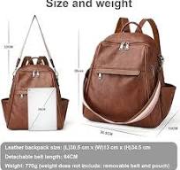 Amazon.com: CASEEK Mochila para mujer de cuero: bolso de hombro convertible  de moda para mujer, mochila de viaje con correa para la muñeca, 1-1 Marrón  ...
