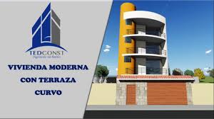 Casa moderna de 2 pisos con terraza. Diseno De Vivienda Moderna Con Terraza Curvo Tedconst Youtube