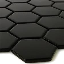 Praktisch, schön und ideal für allergiker! Keramik Mosaik Fliesen Hexagon Schwarz Matt Tm33326