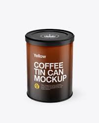 Coffee Tin Can Mockup Front View High Angle Shot In Can Mockups On Yellow Images Object Mockups Coffee Tin Mockup Free Psd Mockup Psd