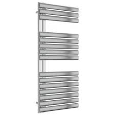 Brushed stainless steel towel rail. Reina Scalo Brushed Stainless Steel Towel Rail 1120mm High X 500mm Wide