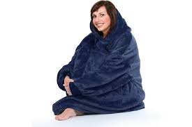 Looking for something comfy and cute? Blanket Hoodie Ultra Plush Comfy Giant Sweatshirt Huggle Fleece Warm With Hooded Blue Kogan Com