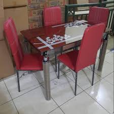 Meja makan modern design simple bagian rangka dibuat dari stainless steel ( hollow 4 x 4 cm tebal plat 1,2 mm) smooth brushed tanpa coating, dan pada top harga meja makan jati minimalis dan semua produk mebel kami tersedia dalam 3 pilihan kualitas, grade a untuk kualitas terbaik, grade b. Meja Makan Temred Meja Makan Stainless Shopee Indonesia
