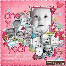 First Year Photos Baby Girl Scrapbook Birthday Scrapbook Baby Scrapbook