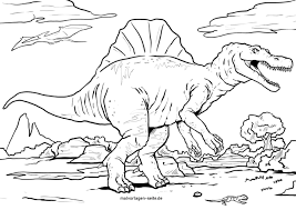 Dinosaurier zum ausmalen kostenlos ausmalbilder herunterladen ausdrucken und ausmalen. Malvorlage Spinosaurus Dinosaurier Kostenlose Ausmalbilder