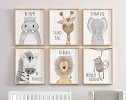 Safari Nursery Decor Set Animal Nursery Prints Quote Nursery Print Peekaboo Nursery Safari Print Set Safari Nursery Neutral Nursery Nursery Animal Prints Animal Nursery Decor Nursery Decor Sets