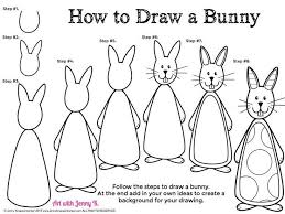 How To Draw A Bunny Rabbit Easter Drawings Drawing For Kids Easy Drawings