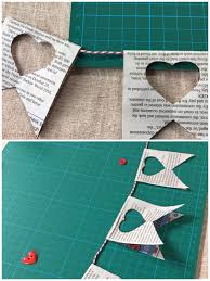 Decorate only one side of the paper. Newspaper Heart Garland For Valentine Red Ted Art Make Crafting With Kids Easy Fun