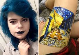 Teen Recreates Van Gogh Painting On Her Leg Instead Of Self-Harming