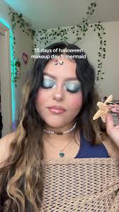 day 1: mermaid/siren look 🧜🏼‍♀️🐚#easyhalloweenmakeup #15daysofhallo...
