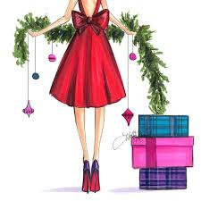 Merry Christmas Illustration By Holly Christmas Illustration Christmas Drawing Fashion Illustration