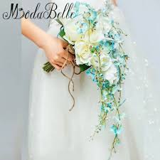 Check spelling or type a new query. Tiffany Blue Yellow Artificial Orchid Rose Waterfall Wedding Flowers Bridal Bouquets Handmade Buqu Bride Teardrop Bouquet Aliexpress