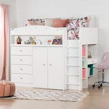 Product title leo & lacey urban twin storage platform bed in white average rating: South Shore Tiara Twin Low Loft Bed Reviews Wayfair
