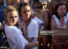 Somehow the shirts provide the support of a bra without you having to actually wear a bra. Students Participate In A Whipped Cream Contest At The Mtv Beach Bash Wet T Shirt Wet Tshirt Contest Wet T