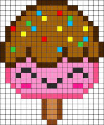 Pixel Art Easy Food Google Search Stitching Stitching Kawaii Strijkparels Kraalpatronen Ruitjespapier