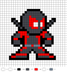 Inverse Deadpool Perler Bead Pattern Perler Bead Art Perler Beads Hama Beads Patterns