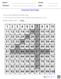 Hundreds Chart Number Puzzles On Hundreds Chart