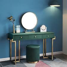Gold Makeup Vanity With Drawers Pink Green Velvet Upholstered Makeup Vanity Table With Mirror Dressing Table With Stool Small Large In 2020 Makeup Vanity With Drawers Dressing Table With Stool Elegant Vanity