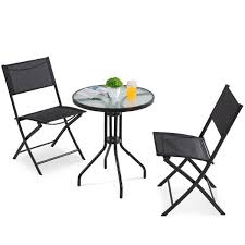 Costway 7 pcs patio rattan dining set acacia wood table top stackable chair. High Top Patio Set Wayfair
