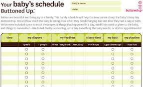 Babys Schedule Keep Track Of Diaper Changes Feedings