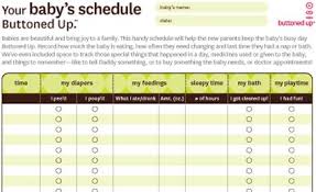 Babys Schedule Keep Track Of Diaper Changes Feedings